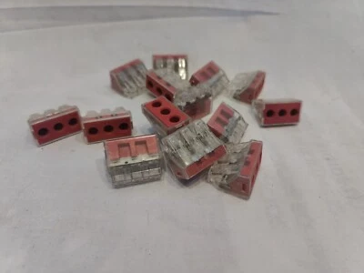 WAGO INSULATED WIRE CONNECTOR RED #773-173.  BRAND NEW 14 Piece. Pt Box Balance. - Image 1 of 4