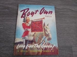 Boy's Own Paper Jun 1953 / 53 Classic Magazine Queens Coronation Number - Imagen 1 de 7