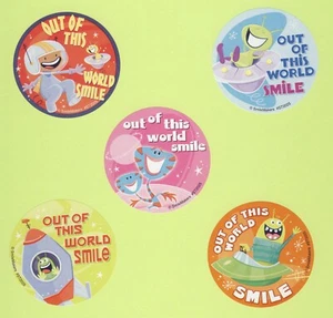 10 Out of this World Smile Large Stickers - Party Favors - Rewards - Space - Picture 1 of 1