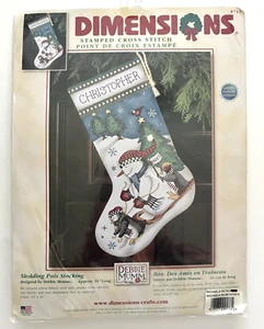 2003 Dimensions Debbie Mumm Sledding Pals Stocking Stamped Cross Stitch Kit 8715 - Bild 1 von 3