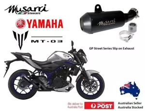 Yamaha MT03 ABS 321 2015-2022 Musarri Slip-on GP Exhaust BLACK - Picture 1 of 5