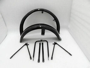 Matchless G3l Ajs 16m Military Model Black Painted Mudguard Set & Stays - Foto 1 di 4