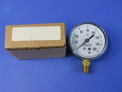 Versa Pressure Gauge 0-160 PSI 2.5" Dial 1/4" NPT Bottom Connect 23010PG4, NEW! - Image 1 of 4