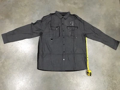 New Eight732 Basic L/S Button-Up Shirt In Grey/Black - Sz. 3XL 100% Authentic - Image 1 of 4