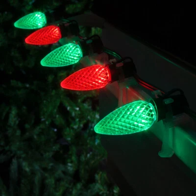 50 C9 OptiCore Candy Cane Red Green LED Christmas String Lights, Green Wire 50ft - Image 1 of 3