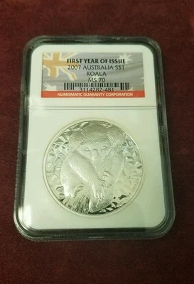 2007 Australia Silver Koala First Year of Issue MS 70 NGC - Image 1 of 3