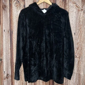 Jones New York Size 1X Vintage Black Corduroy Hoodie Womens - Picture 1 of 3