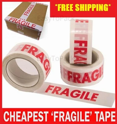 FRAGILE PRINTED STRONG PARCEL TAPE MULTILISTING 12 6 24 36 48mm 66m BOX 2" 72 - Image 1 of 3