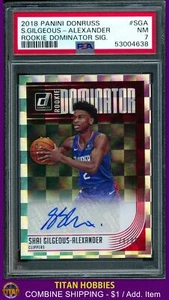2018 Panini Donruss Dominator RC #SG Shai Gilgeous-Alexander AUTO RC /99 PSA 7 - Picture 1 of 2