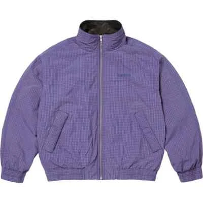 Chaqueta utilitaria Supreme con cuello de cuero azul a cuadros Foto 1 de 4