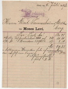 Documento Judío Judaica Alemania 1893 empresa familia Levy. muy escaso. - Imagen 1 de 2