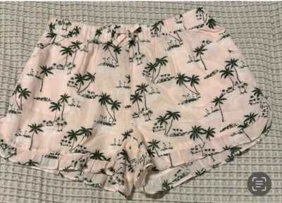 Janie and Jack Imagine Paradise Palm Tree Elastic Waist Shorts Girls EUC Size 12 - Image 1 of 3