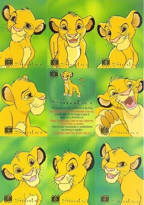 El Rey León 1994 Panini Juego de Cartas Base Parcial Doble Cara 89/90 DY Disney Foto 1 de 4