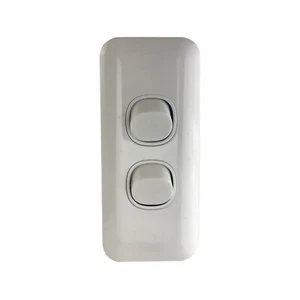 BULK 2 x 2 Gang Slimline Transco 2 Gang Architrave Wafer Series Switch BARGAIN - Picture 1 of 5