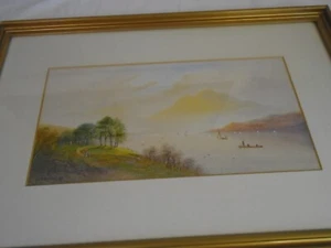 FRAMED WATERCOLOUR COASTAL SCENE SIGNED M D ANSELL GOOD CONDITION PLEASE READ L3 - Picture 1 of 11
