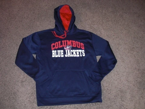 COLUMBUS BLUE JACKETS blue athletic Hoodie Sweatshirt men's Medium Cover