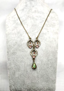 Delicate Necklace With Pendant Colorful Crystal By Michal Negrin. - Picture 1 of 12