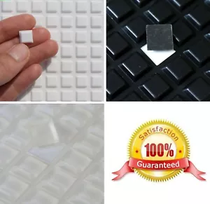 Square 3M RUBBER FEET small furniture pads, 10mm x 10mm x 2mm, White Clear Black - Picture 1 of 7