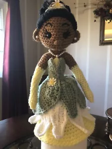CROCHETED--Disney Princess Tiana- Princess & The Frog- Hand Held Puppet-12” TALL - Picture 1 of 4
