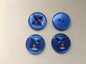12 NEW 3/4 IN. ROYAL BL PEARL FINISH STAR DESIGN BUTTON - Picture 1 of 1