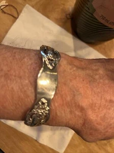 Silver Plated Spoon Cuff Bracelet artisan creation - Picture 1 of 5
