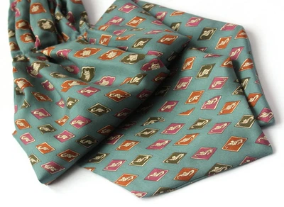 New Dusty Green Nautical Motive Men's Cravat Ascot Gift Box A067 - Image 1 of 4