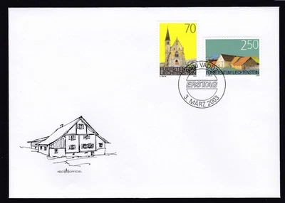Liechtenstein FDC 2003 Michel 1314/15 Preservation of Historic Sites - Image 1 of 2