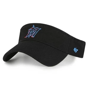 Men's '47 Black Miami Marlins Clean Up Adjustable Visor - Picture 1 of 2