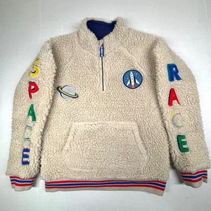 Mini Boden Niños Carrera Espacial Sherpa Pullover Chaqueta Unisex 9-10Y NASA Rocket Usado en Excelente Condición - Imagen 1 de 9