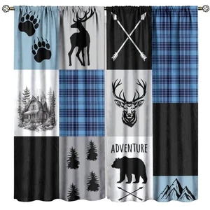 Tende rustiche per finestra orso cervo fattoria occidentale paese loggia caccia fauna selvatica... - Foto 1 di 7