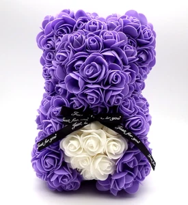 Rose flower Purple Bear Especial Occasion Gift - Picture 1 of 5