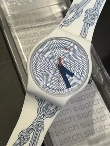 🔥 SWATCH Watch 2017 - SUOW139 - Cordage - Sailor Knots Rare Nautical Yacht - Picture 1 of 12
