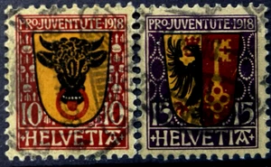Switzeland.  1915.  SC#B10-B11.  Used SCV$54.40 - Picture 1 of 1