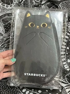 Starbucks Black Cat Leather Pouch Case Limited Edition Rare Model Original JPN - Picture 1 of 5