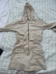 Zip Up Jacket With Khaki Skort Skirt Shorts Day For Women Size M - Picture 1 of 2
