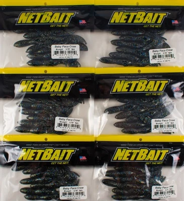 (LOTE DE 6) NETBAIT BABY PACA CRAW 3.75" BLUEGILL C2410 Foto 1 de 3