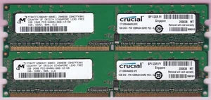 2GB 2x1GB PC2 6400 DDR2-800 CRUCIAL CT12864AA800.8FE RAM KIT MT8HTF12864AY-800E1 - Picture 1 of 2