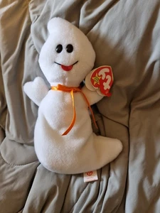 Vintage Ty Beanie Babys nicht mehr produziert Halloween "Spooky" Geist Stofftier Plüschtier - Bild 1 von 5