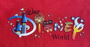Vintage Walt Disney World Sweatshirt Crewneck Size S Red Spellout 50/50 - Picture 1 of 7