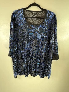 Karen Kane Übergröße Animal Print Burnout Bluse Größe 2X - Bild 1 von 5