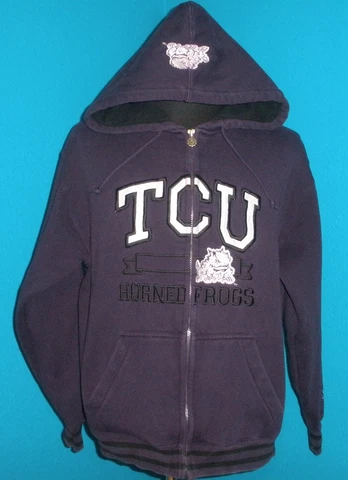 Adult Large Champion TCU Texas Christian University Purple Sweater Zip Up Hoodie Cover