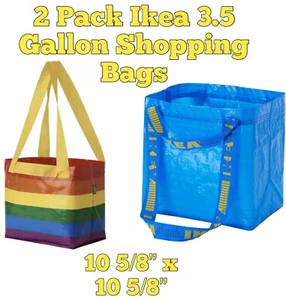 2 IKEA 3.5 Gallon Small Shipping Bags Rainbow Storstomma Blue Bratty Bag - Picture 1 of 7