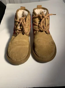 ugg neumel ii Tartan Chestnut/Red | Plaid Kids Boys Size 13 1112151k - Picture 1 of 12