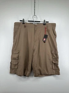 Airwalk Khaki Ripstop Stretch Cotton Cargo Shorts Men's AS196079 Sz 38 Brown NEW - Picture 1 of 8