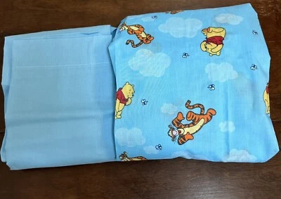 Vintage Disney Winnie the Pooh & Tigger Crib Sheets Flat & Fitted 2 PC Made USA - Image 1 of 4