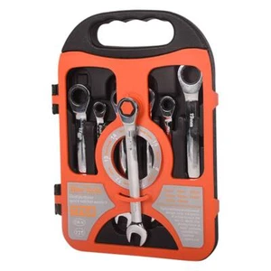 Ratchet Wrench Set Metric Combination Kit Fixed Spanners Tool 7 Piece 8mm-19mm - Picture 1 of 11