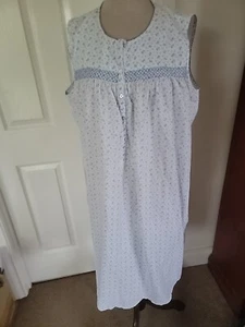 Vintage SCHRANK FINE LAWN NIGHTGOWN BLUE SMOCKING Chest 120CM - Picture 1 of 9