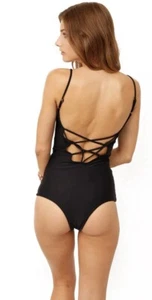 NWT Issa De’ Mar Sao Paulo One Piece Cheeky Swimsuit Hawaii Lined New Black M - Picture 1 of 17