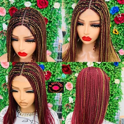 PELUCAS AFRICANAS TRENZADAS EN CIERRE DE ENCAJE 2*4 19" Foto 1 de 4