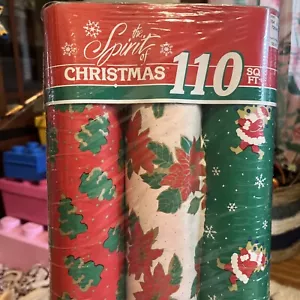 Vintage Spirit of Christmas Wrapping Paper 110’ New! Three Rolls - Picture 1 of 5